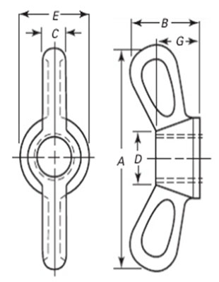 ASME B18.6.9 Wing Nuts Type C Style 2 ASME B18.6.9 Wing Nuts Type C Style 2