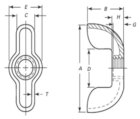 ASME B18.6.9 Wing Nuts Type D Style 1 ASME B18.6.9 Wing Nuts Type D Style 1