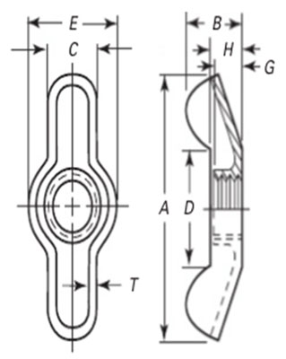 ASME B18.6.9 Wing Nuts Type D Style 2 ASME B18.6.9 Wing Nuts Type D Style 2