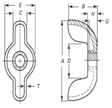 ASME B18.6.9 Wing Nuts Type D Style 3 ASME B18.6.9 Wing Nuts Type D Style 3