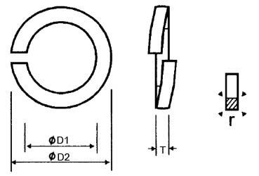 BS 4464A Metric Spring Washers Type A BS 4464A Metric Spring Washers Type A