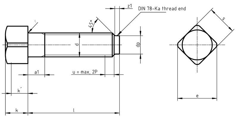 Square Head Bolts With Collar Square Head Bolts With Short Dog Point