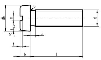 DIN 84 Slotted Cheese Head Machine Screw Drawing DIN 84 Slotted Cheese Head Machine Screw Drawing
