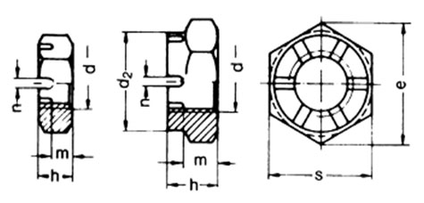 ISO 7038 Hexagon Slotted Castle Nuts ISO 7038 Hexagon Slotted Castle Nuts