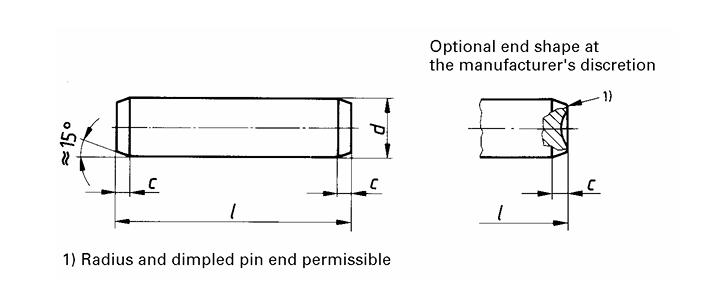 ISO 8734 Parallel pins of hardened steel and martensitic stainless steel (Dowel pins) ISO 8734 Parallel pins of hardened steel and martensitic stainless steel (Dowel pins)